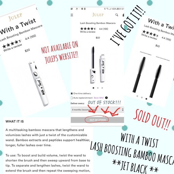 Brand New Julep With a Twist Mascara - Picture 2 of 2